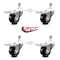 Service Caster 3.5 Inch Phenolic Swivel 1/2 Inch Threaded Stem Caster Set with Total Lock Brake SCC-TSTTL20S3514-PHR-121315-4 - alternate 3